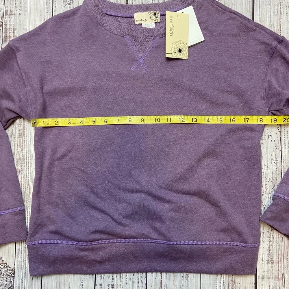 Everleigh Lavender Terry Cloth Crew Sweatshirt. Size XSmall. New With Tags.